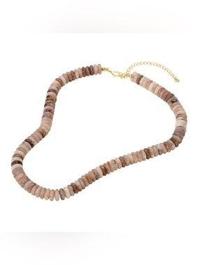 Flat Resin Disc Beaded Necklace